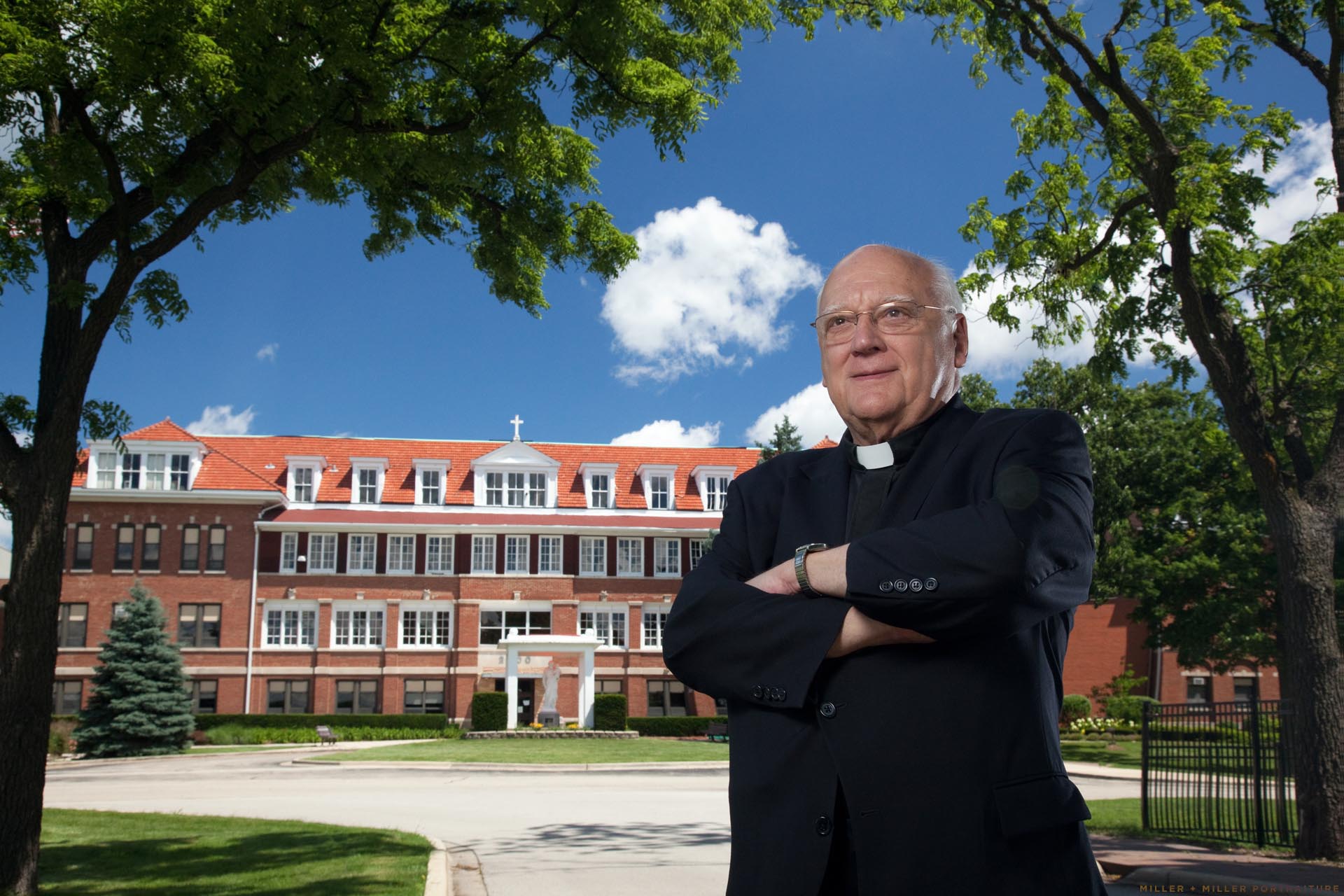 priest catholic school modern portrait